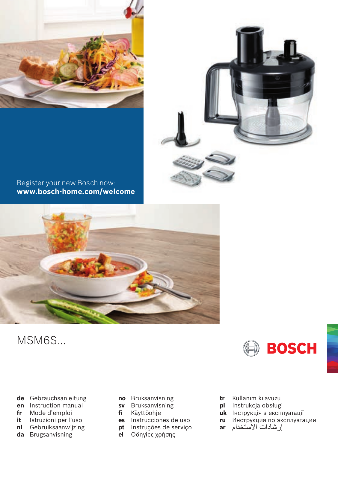 Bosch MSM6S90B Instruction manual