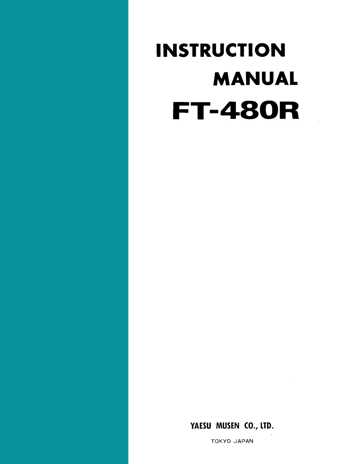 Yaesu FT-480R User Manual