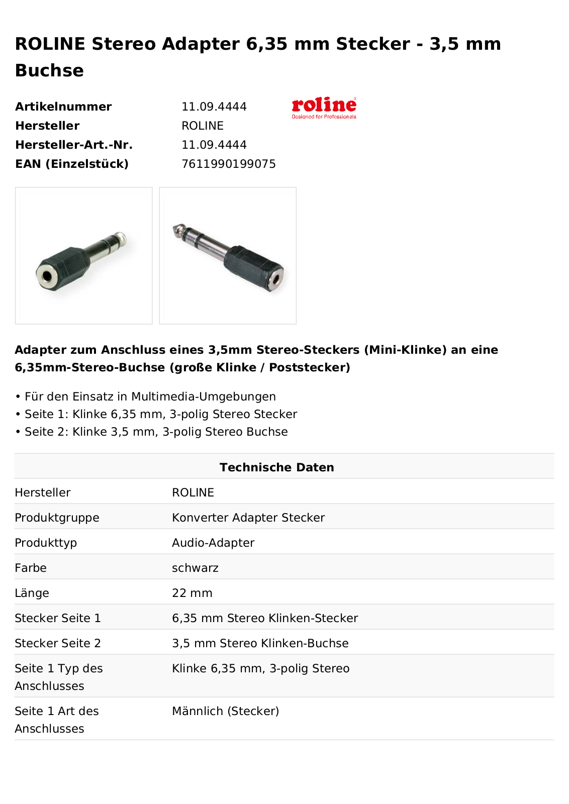 ROLINE 11094444 Datasheet - ManualMachine.com