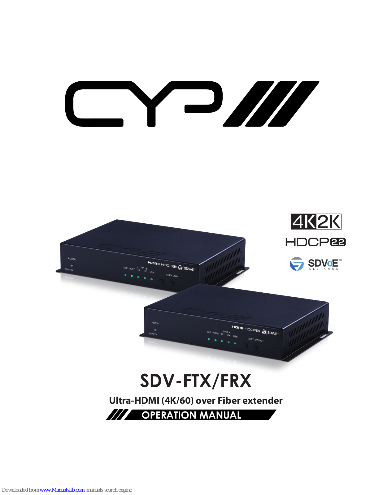 CYP SDV-FTX, SDV-FRX Operation Manual