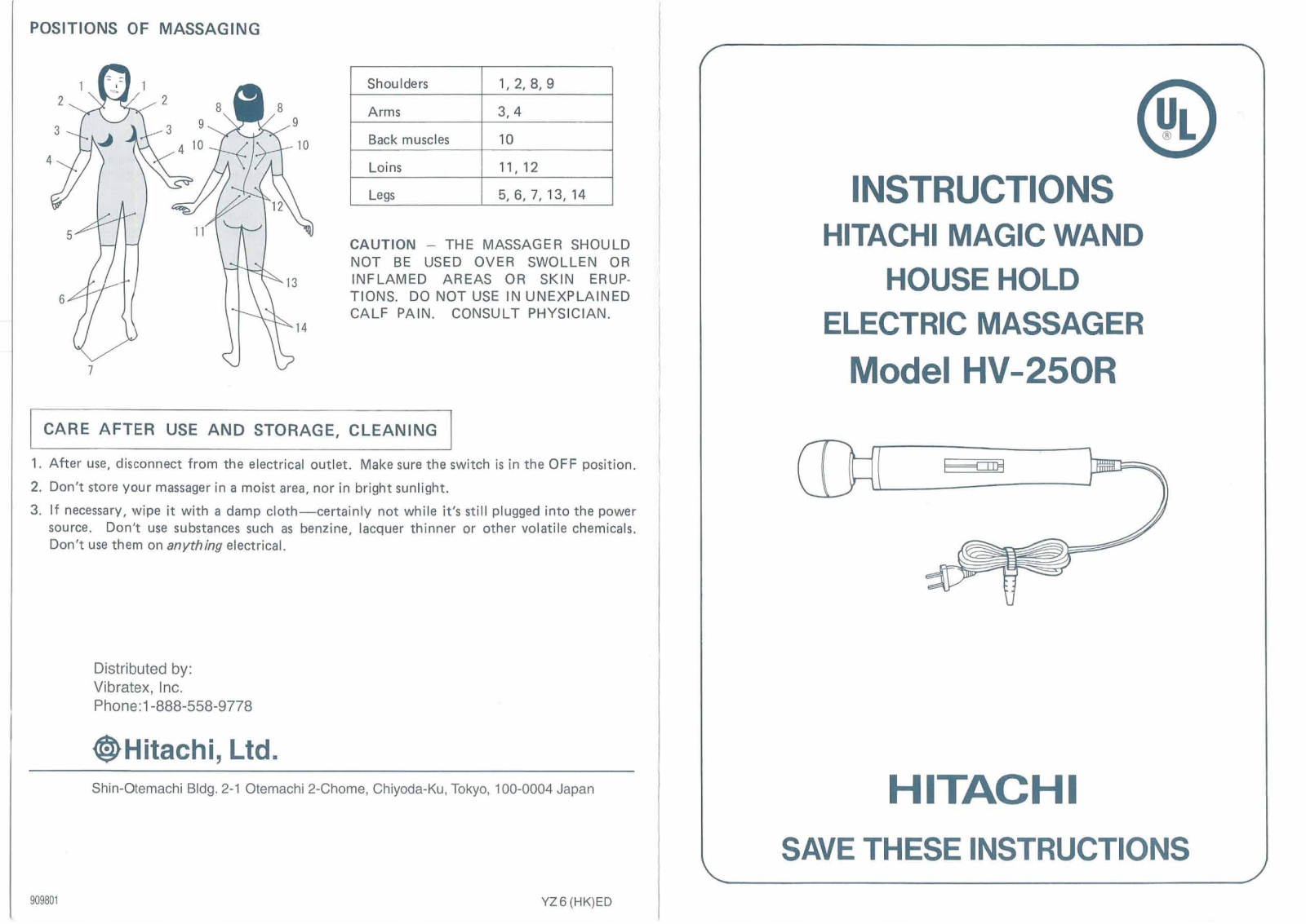 Hitachi HV-250R User Manual