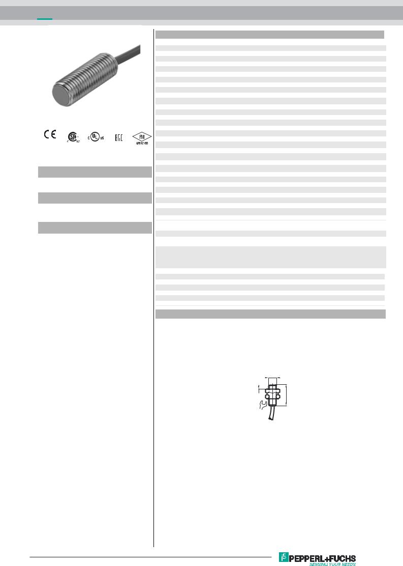 Pepperl Fuchs NJ1.5-8GM-N Data Sheet