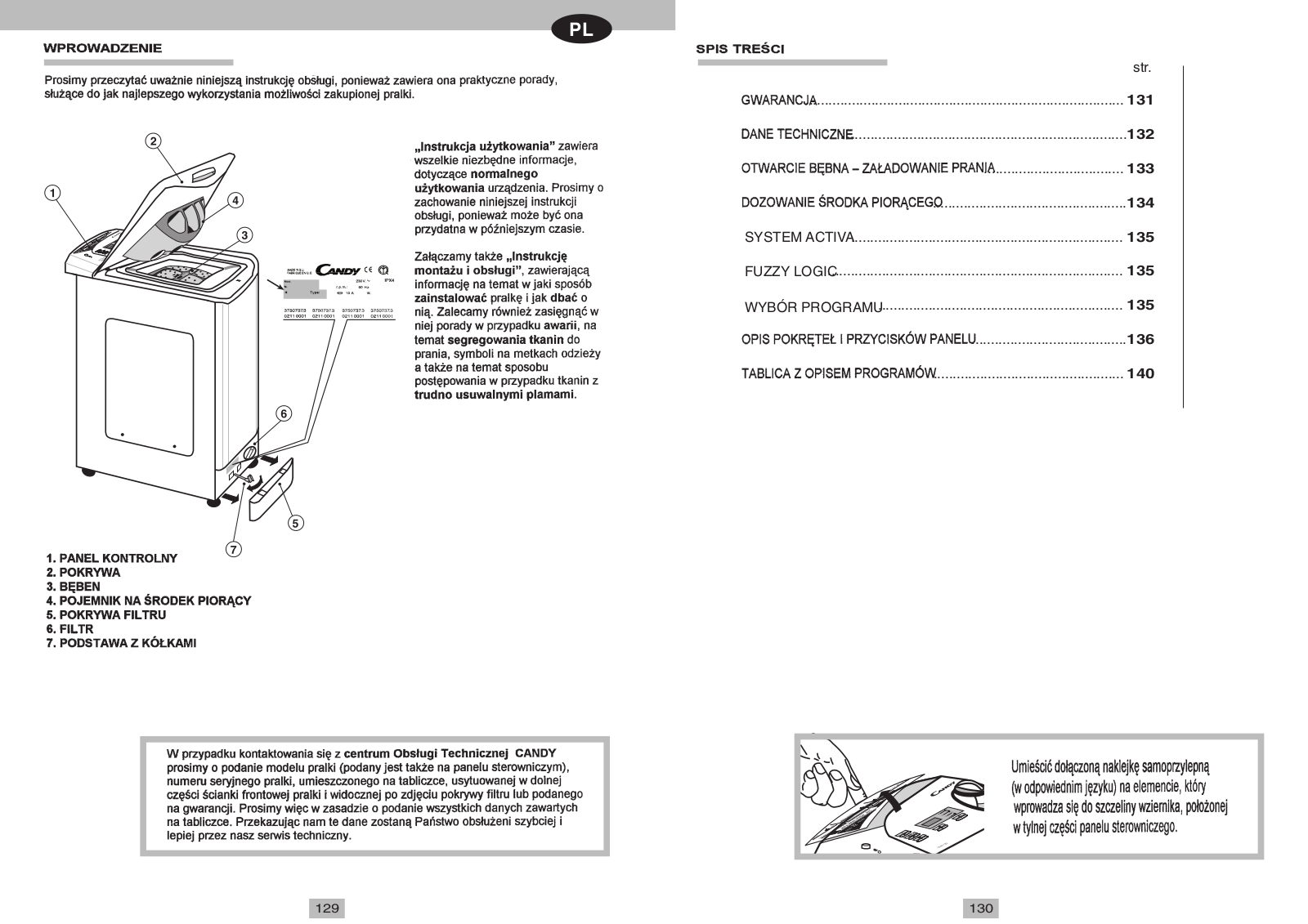 Candy CTAS120SY User Manual