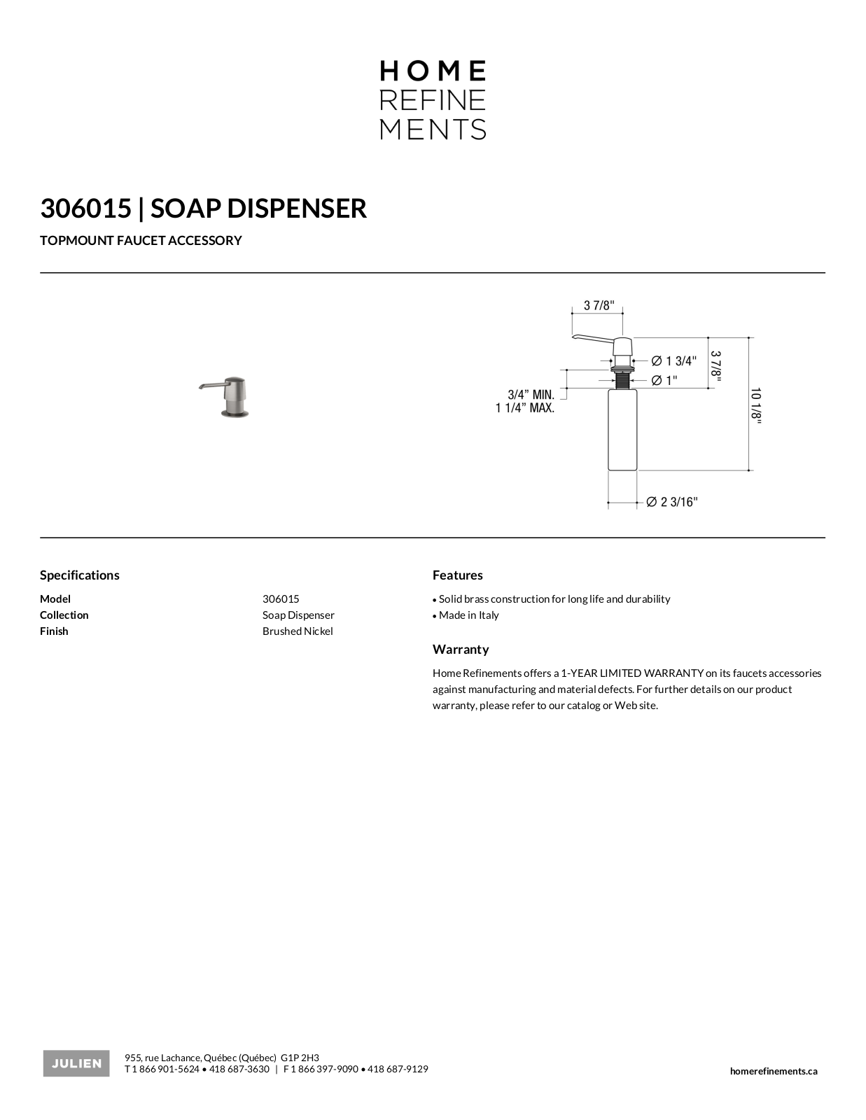 Julien 306015 User Manual