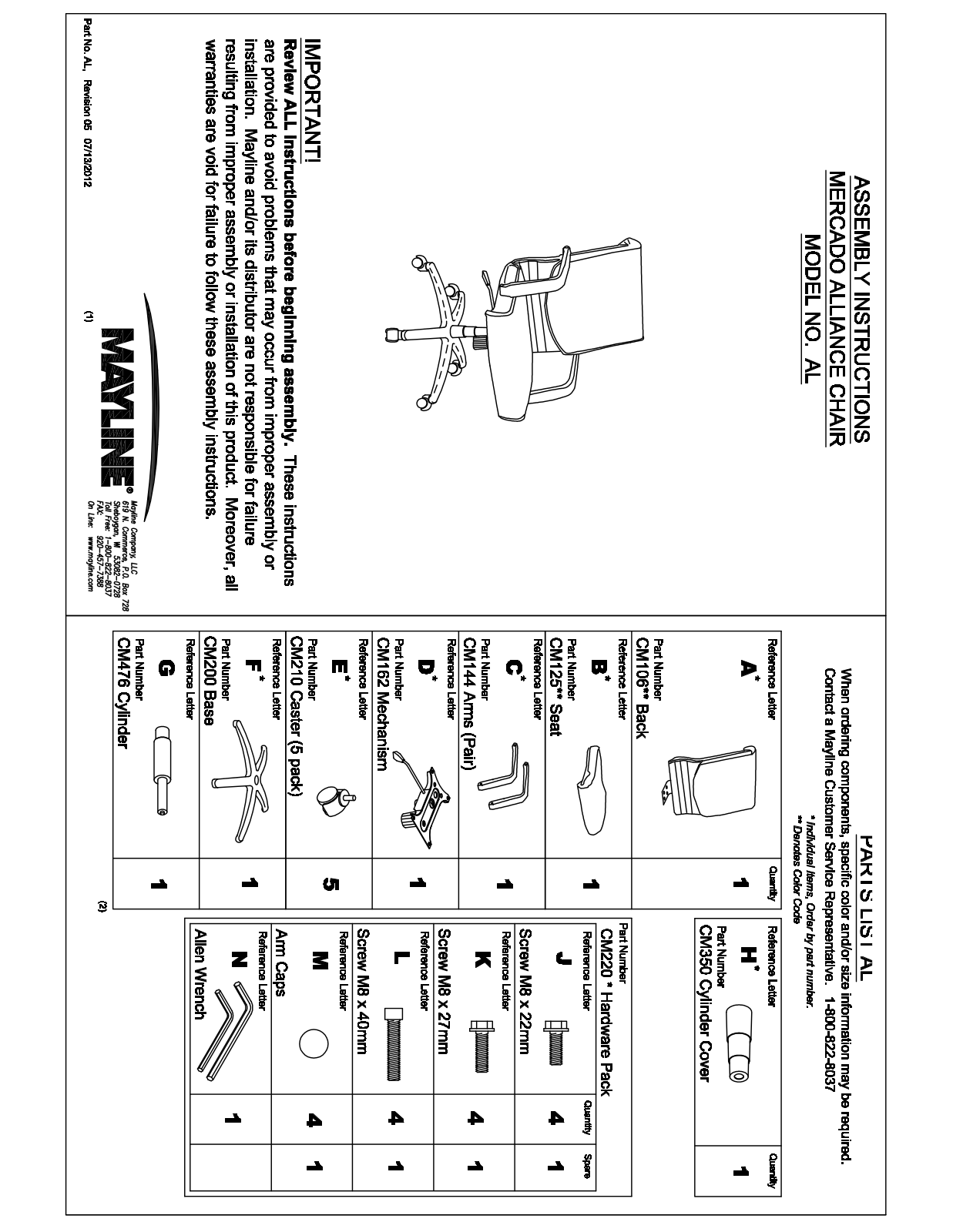 Mayline ALBLK Assembly Guide