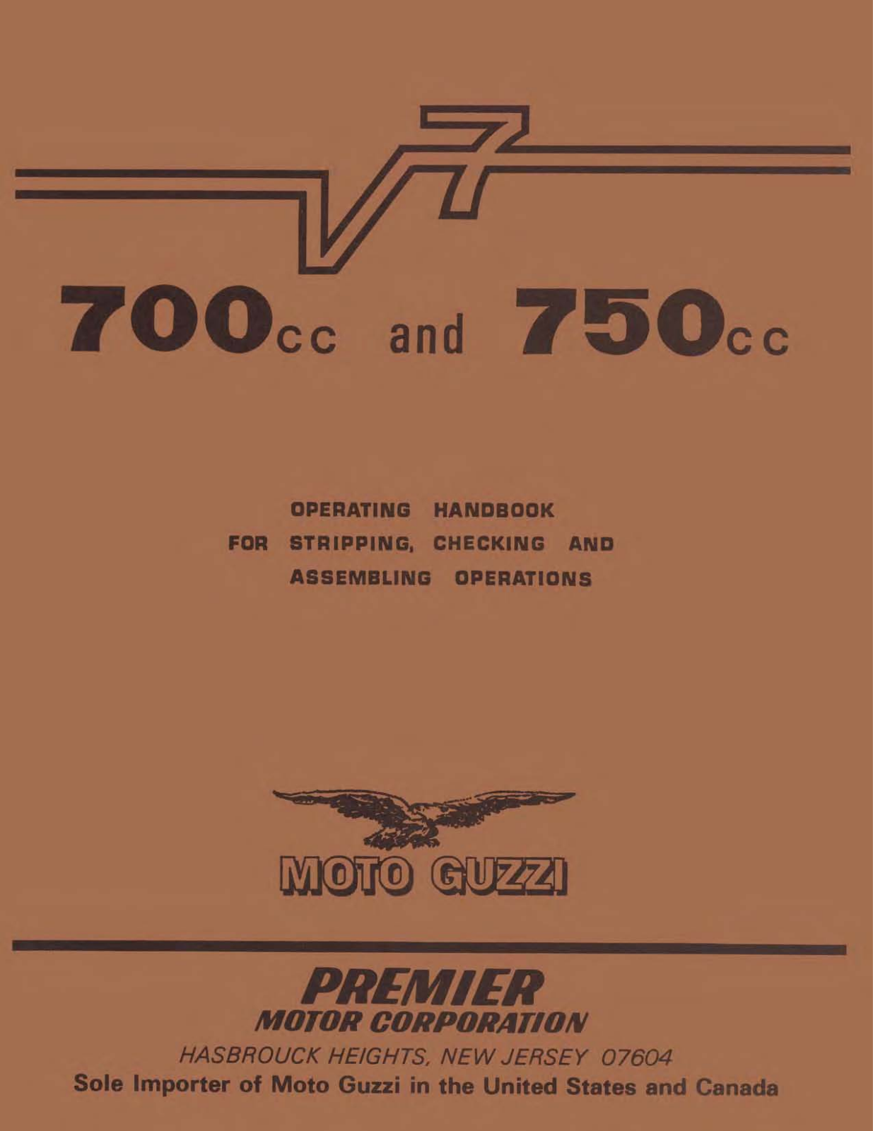 Moto Guzzi 700, 750 Service Manual