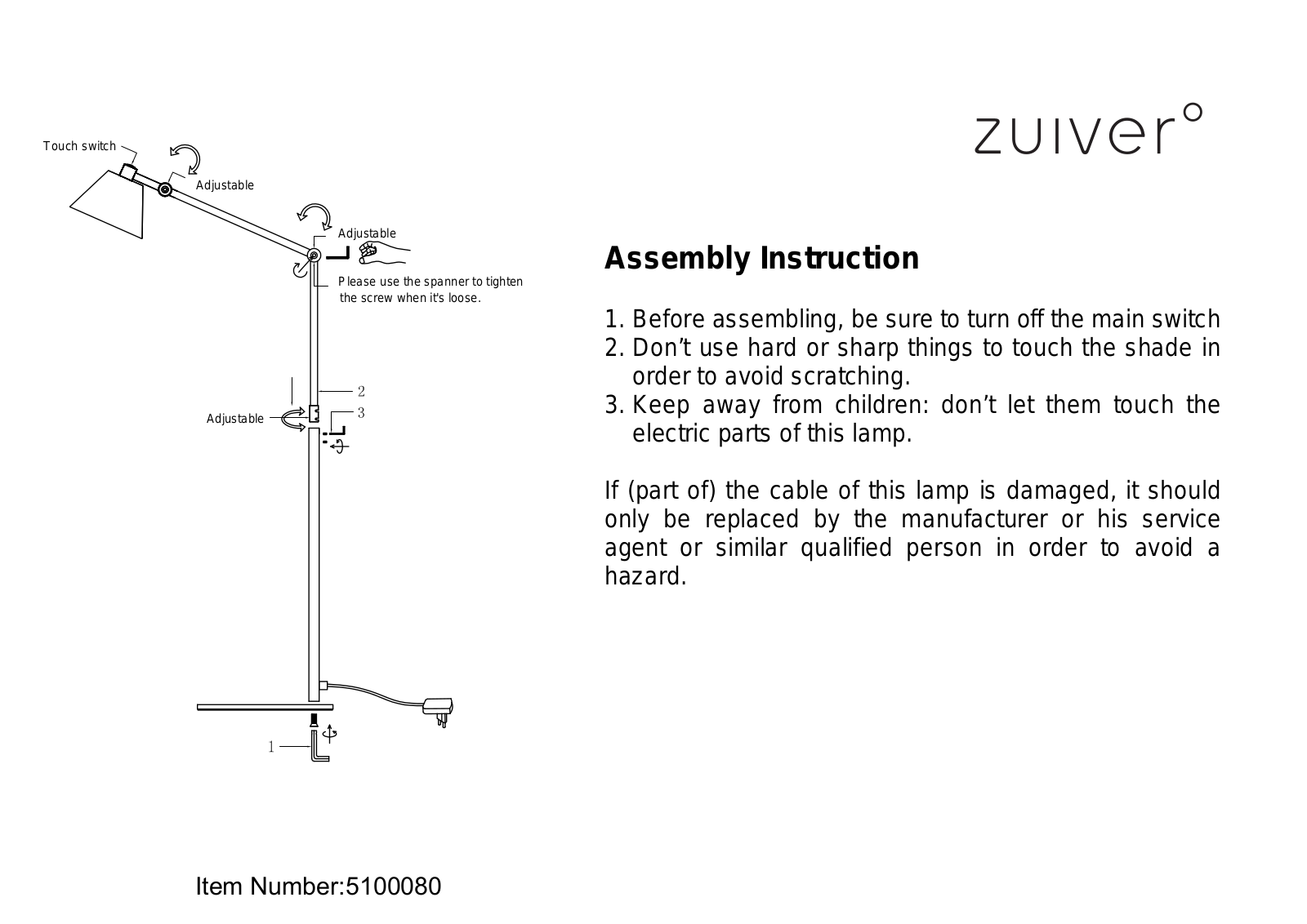 Zuiver ZIVE1419 Installation & Assembly - ManualMachine.com