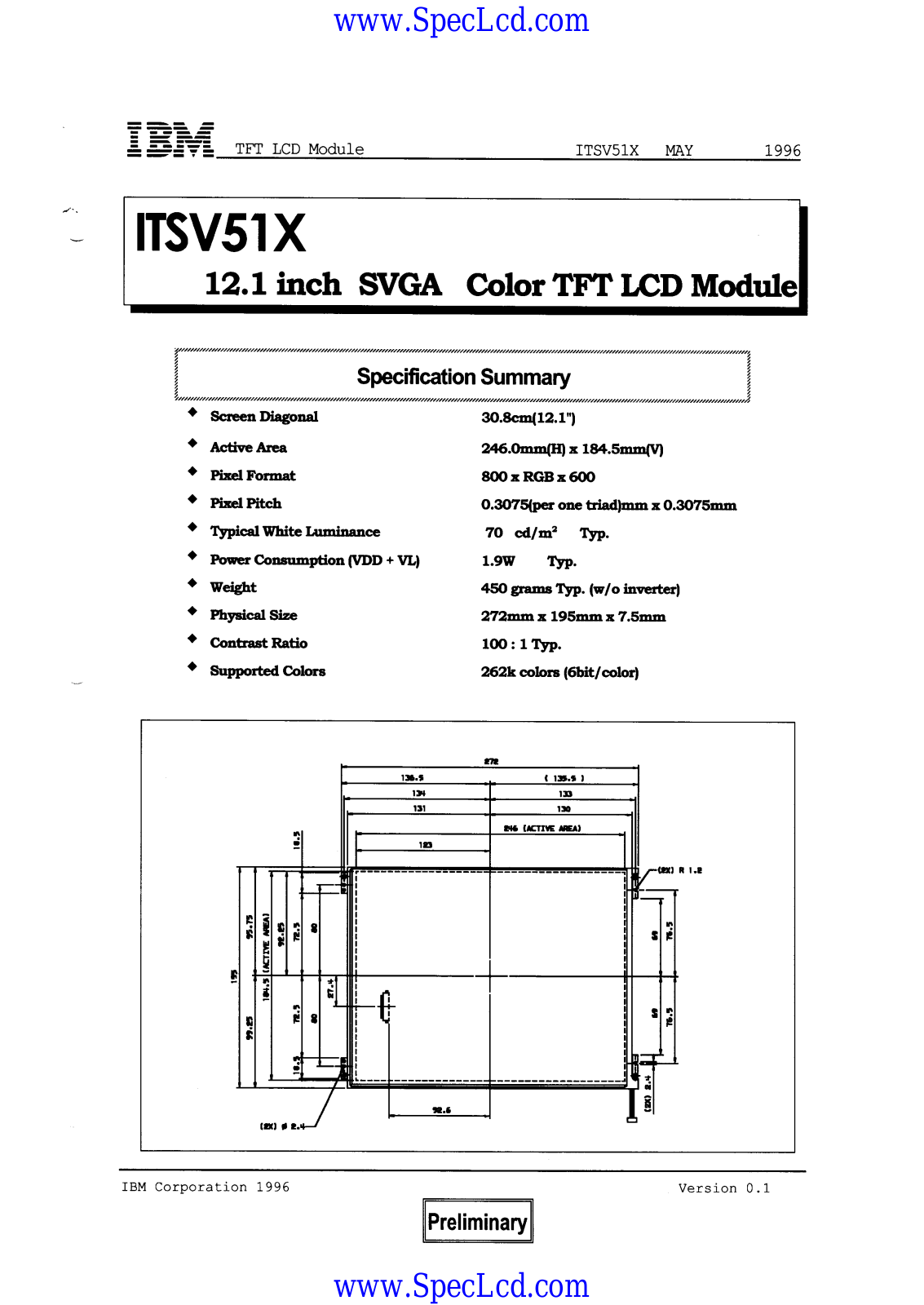 IBM ITSV51X Specification