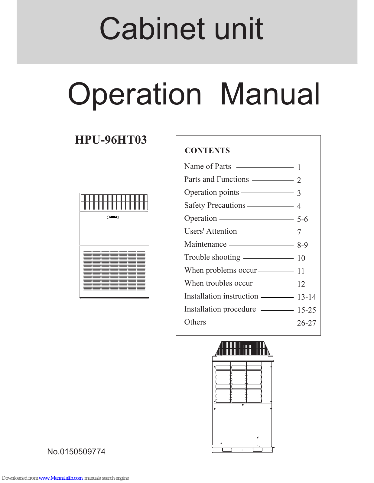 Haier HPU-96HT03 Operation Manual