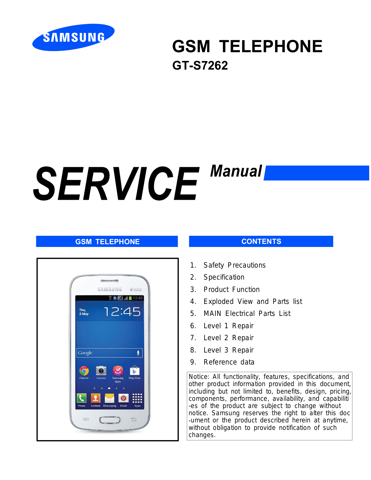 Samsung GT-S7262 Service Manual