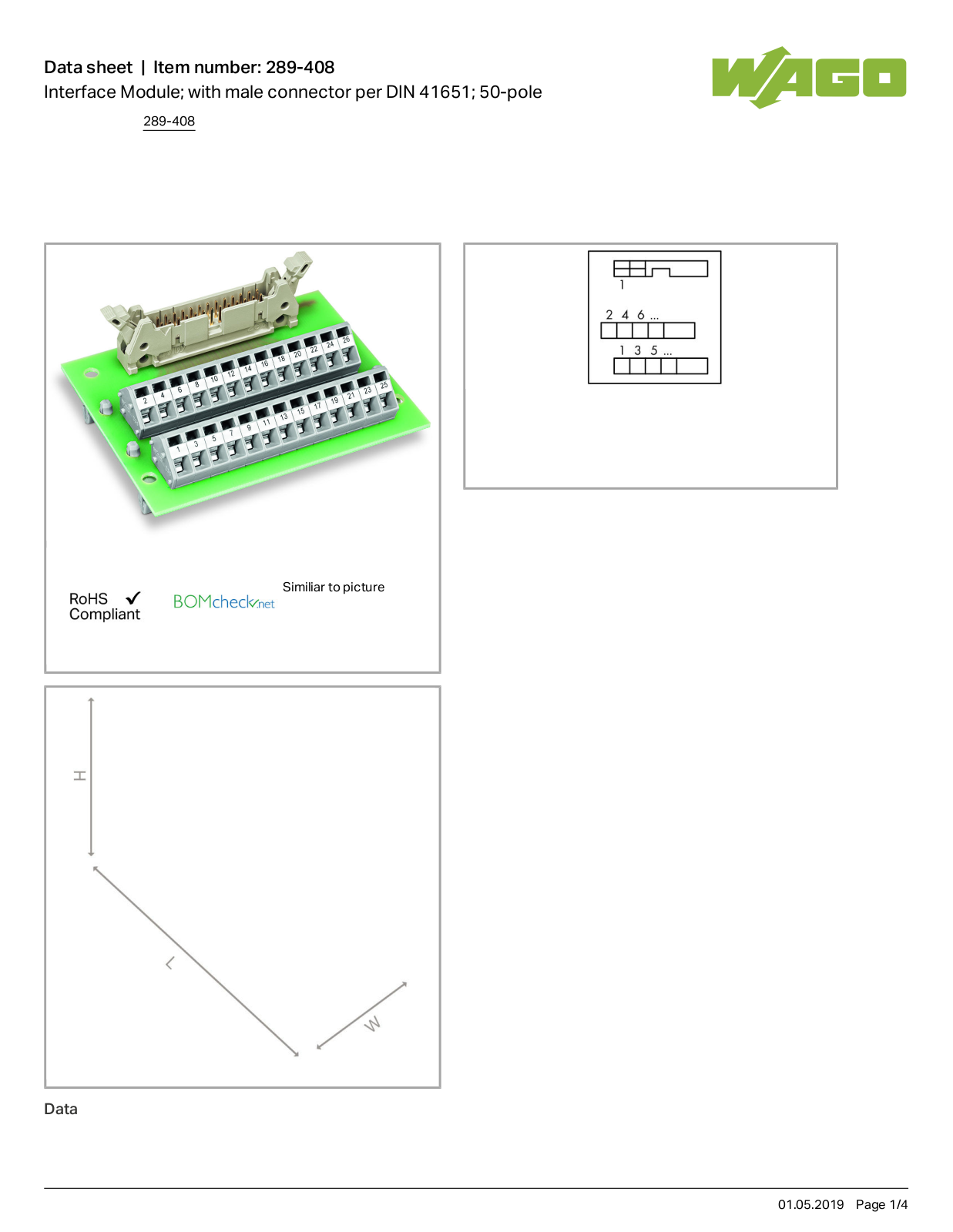 Wago 289-408 Data Sheet