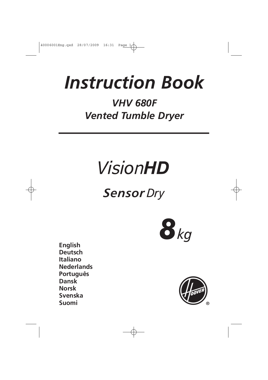 Hoover VHV 680 C User Manual