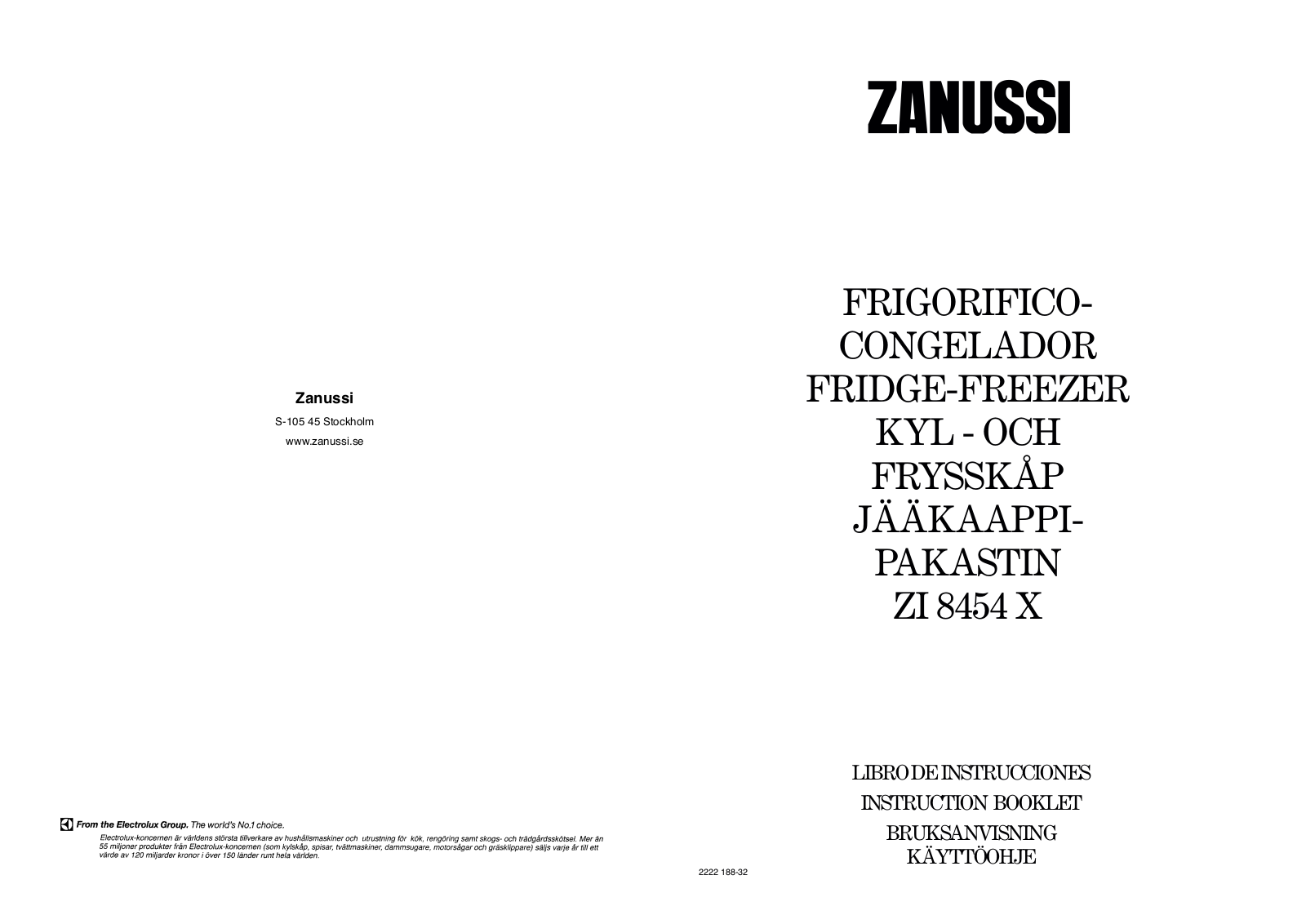 Zanussi ZI8454X User Manual