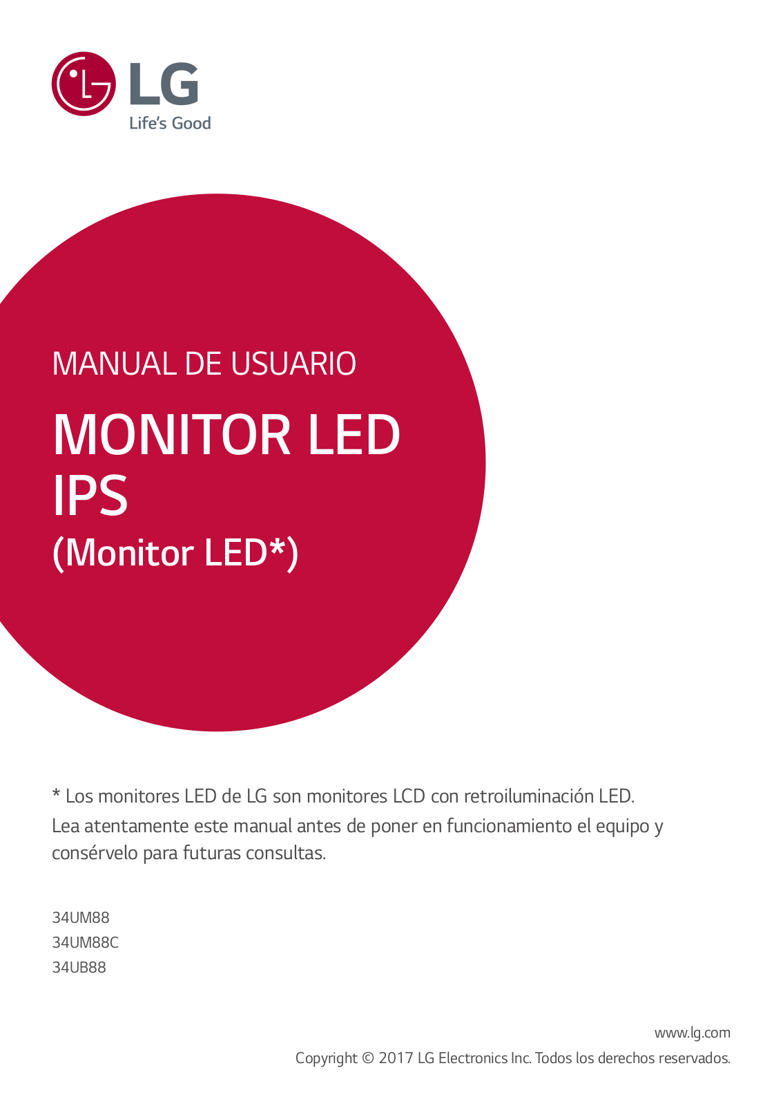LG 34UB88-P Owner's manual
