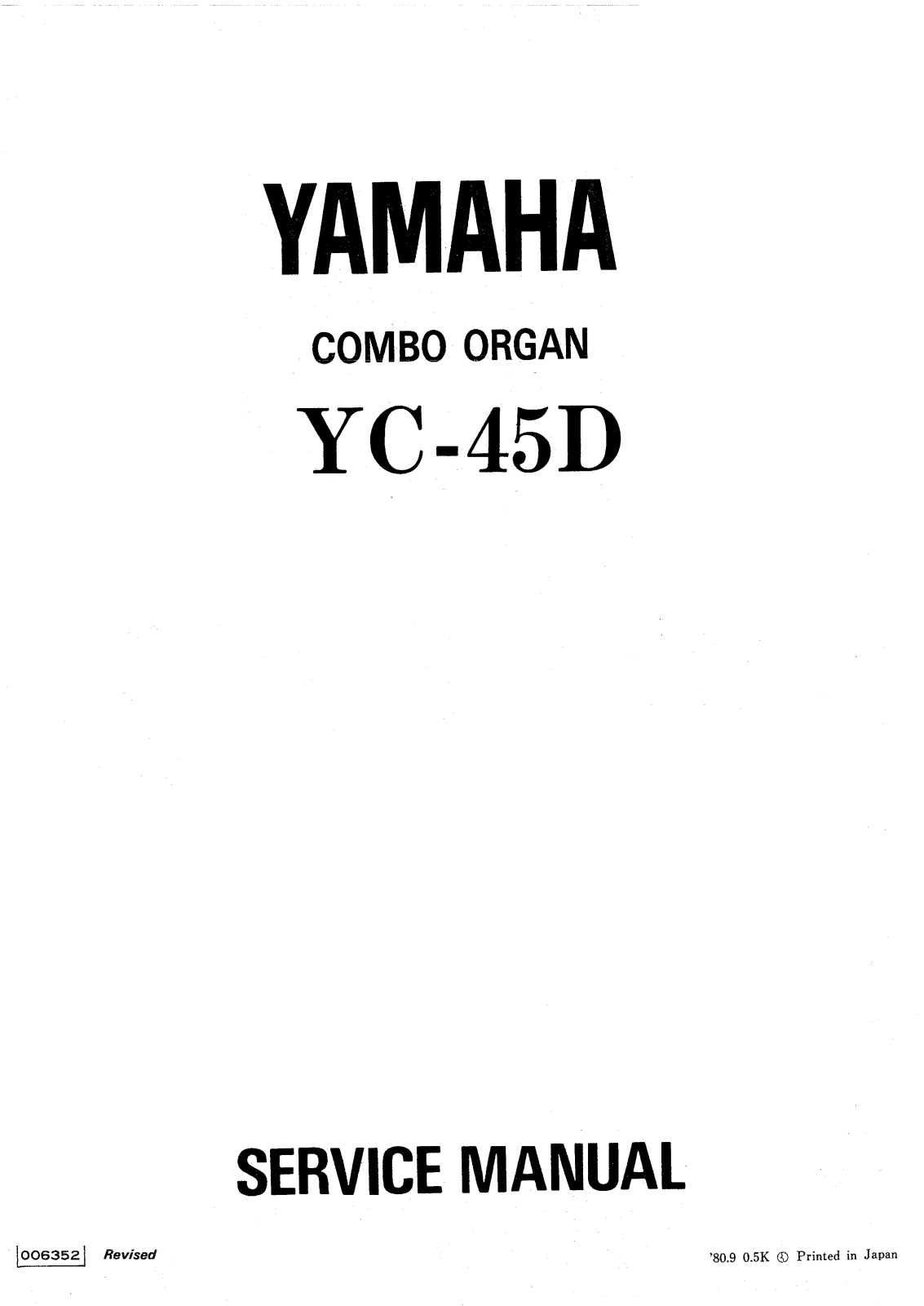 Yamaha YC45D Service Manual