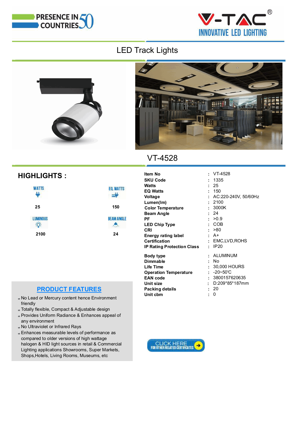 V-TAC VT-1335 Datasheet - ManualMachine.com