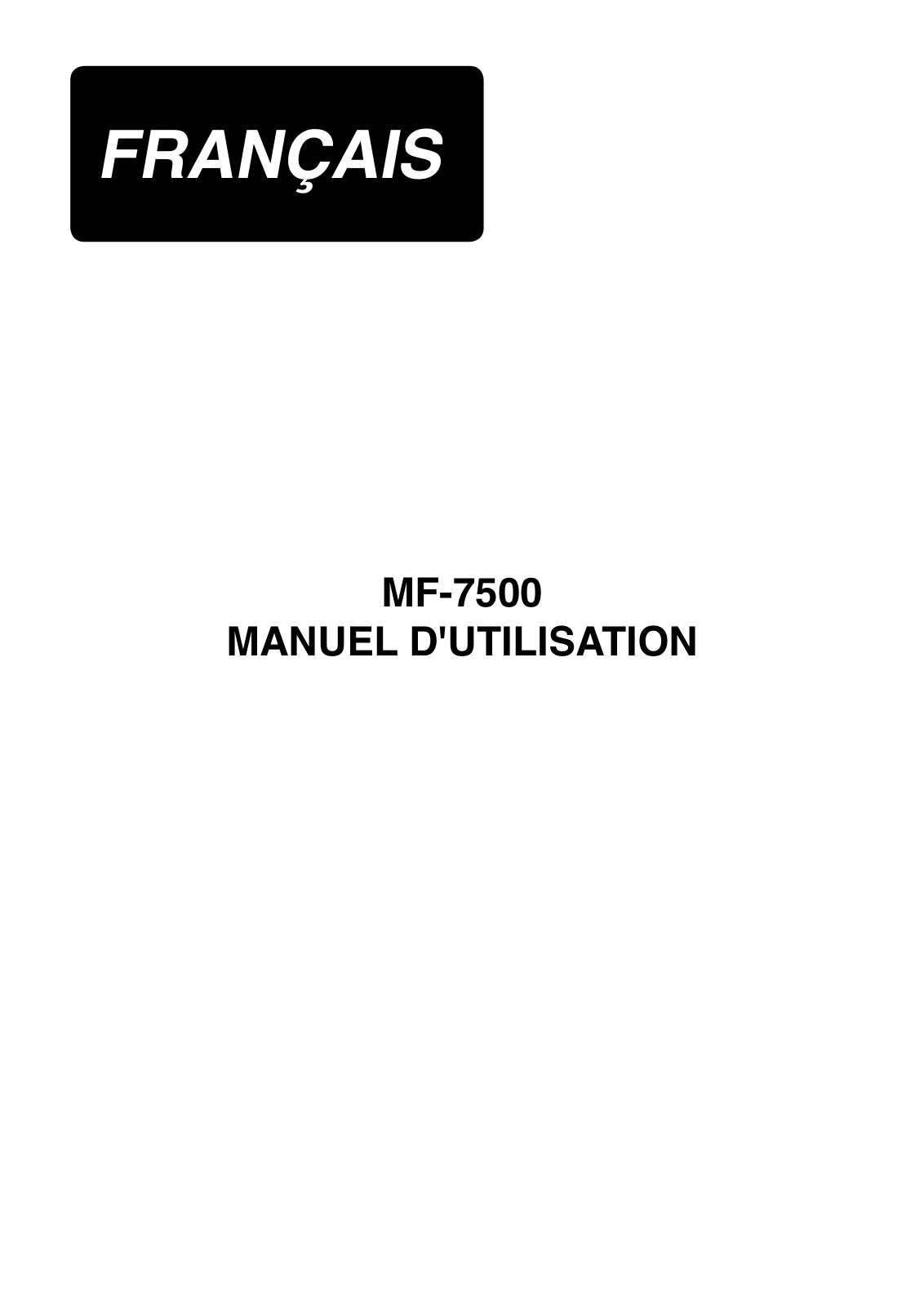 JUKI MF-7500 Instruction Manual