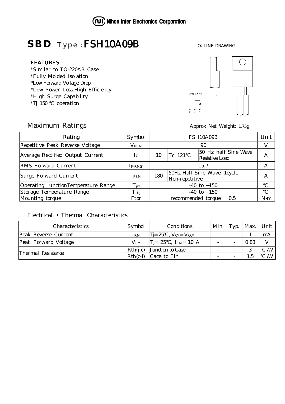Datasheet FSH10A09B Datasheet (NIHON) - ManualMachine.com