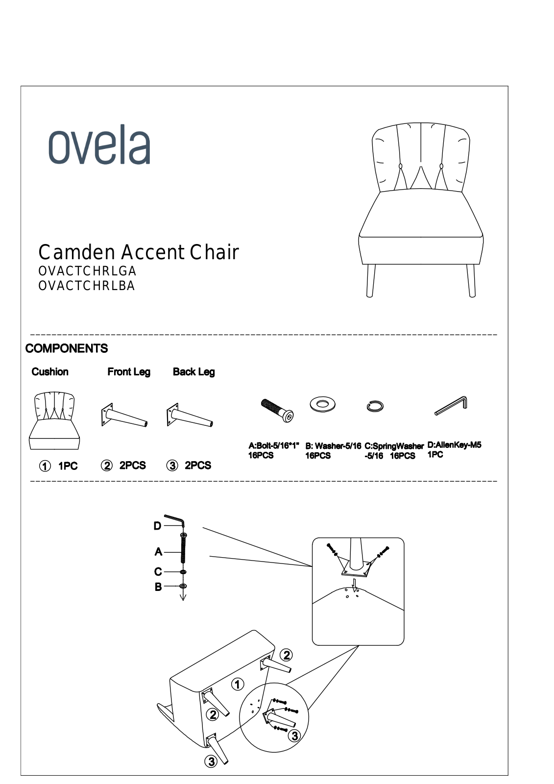 Ovela OVACTCHRLBA, OVACTCHRLGA User guide - ManualMachine.com
