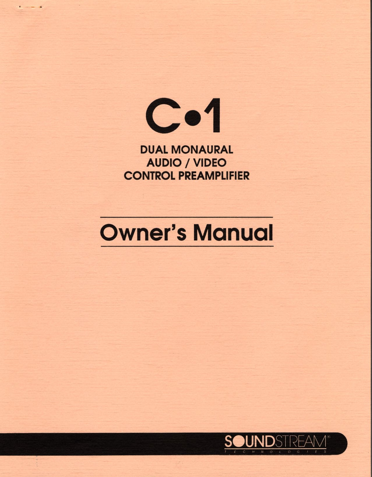 Soundstream C-1 Owners manual