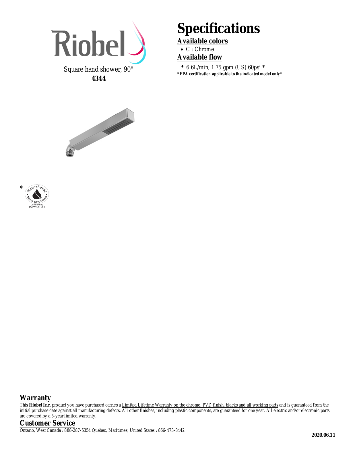 Riobel 4344BN Specifications - ManualMachine.com