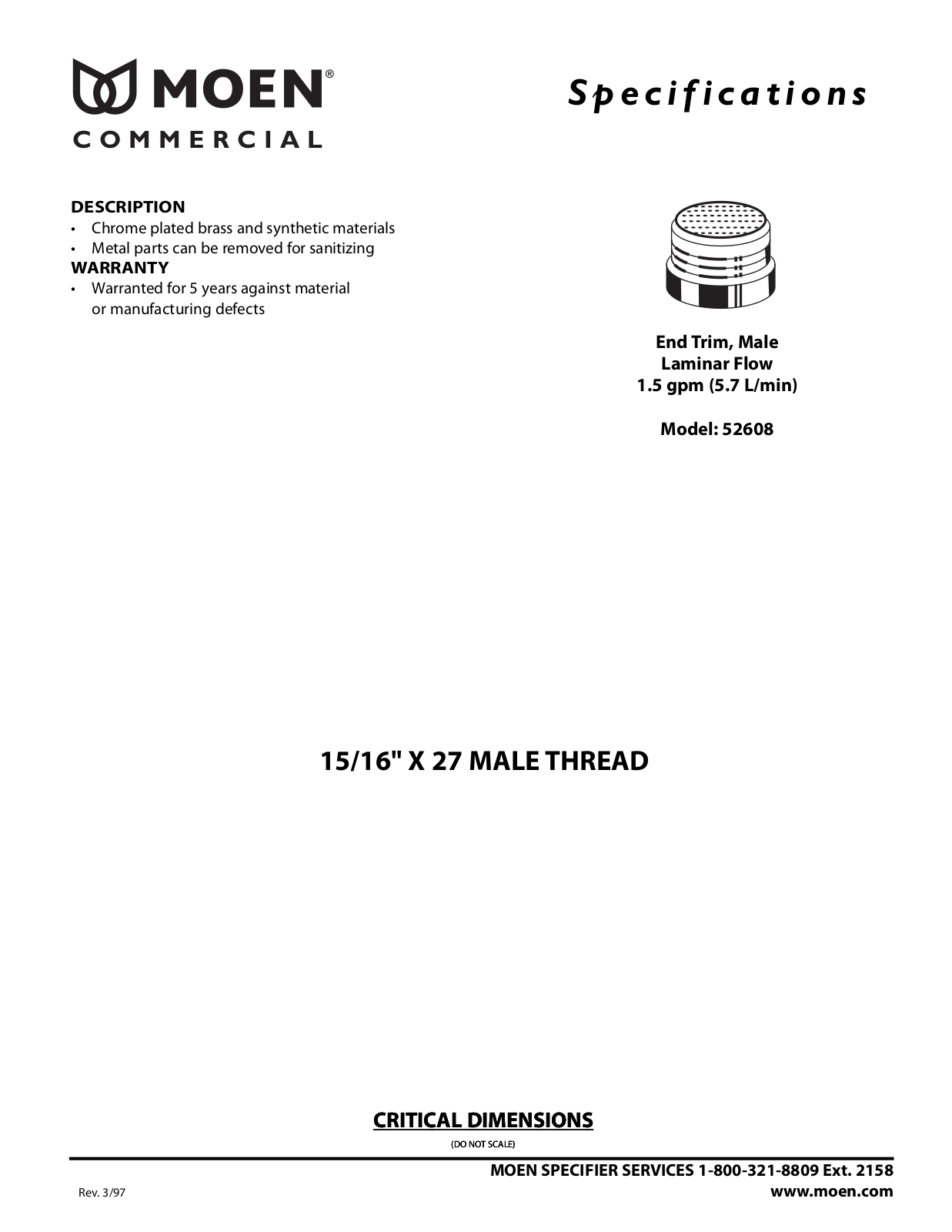 Moen MOE8048 Specifications - ManualMachine.com