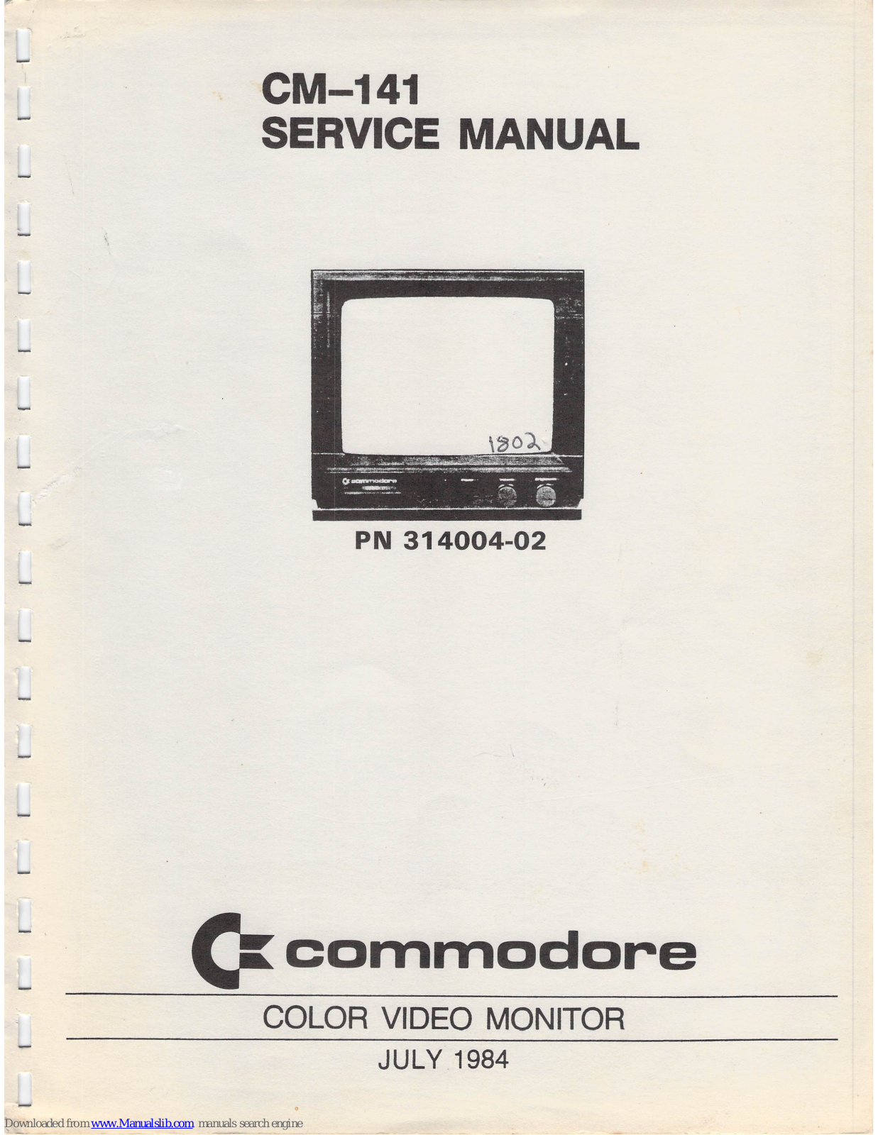 Commodore CM-141 Service Manual - ManualMachine.com