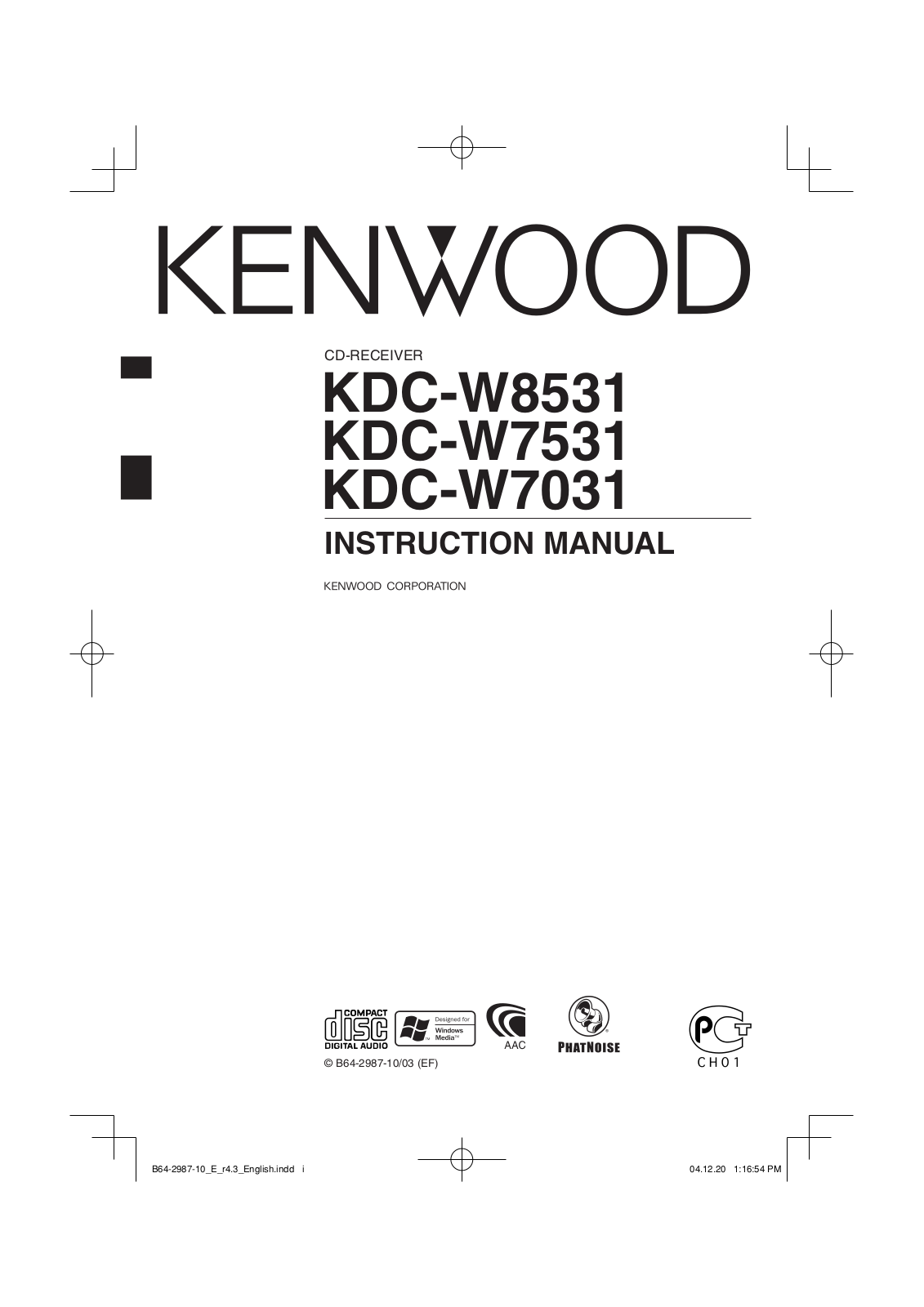 Kenwood KDC-W7531, KDC-W8531, KDC-W7031 User Manual