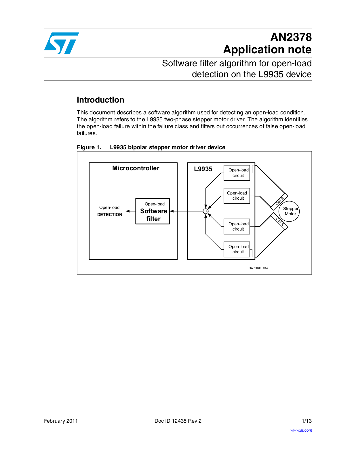 ST AN2378 Application note