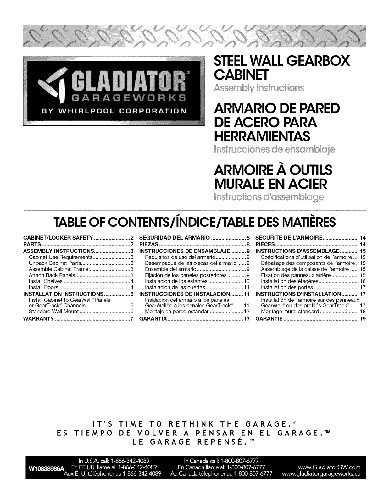 Gladiator GAWG28KVEW00 Installation Guide