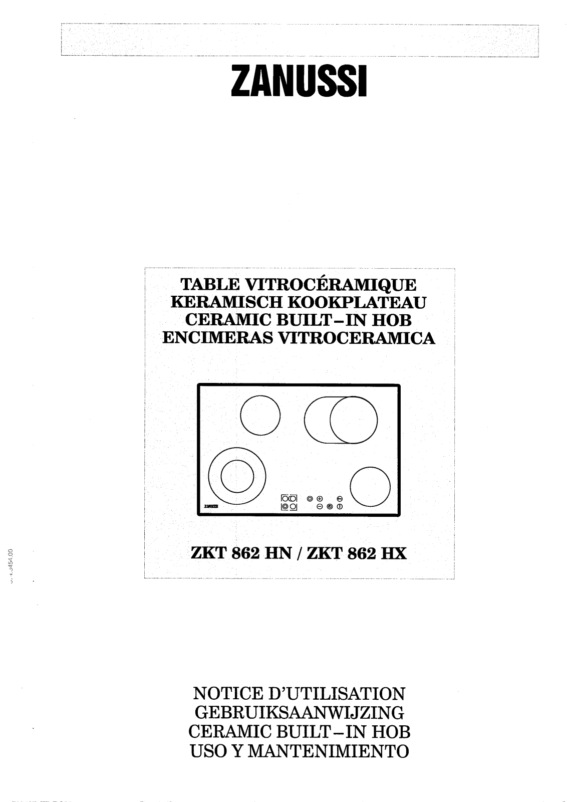 Zanussi ZKT862HX, ZKT862HN User Manual