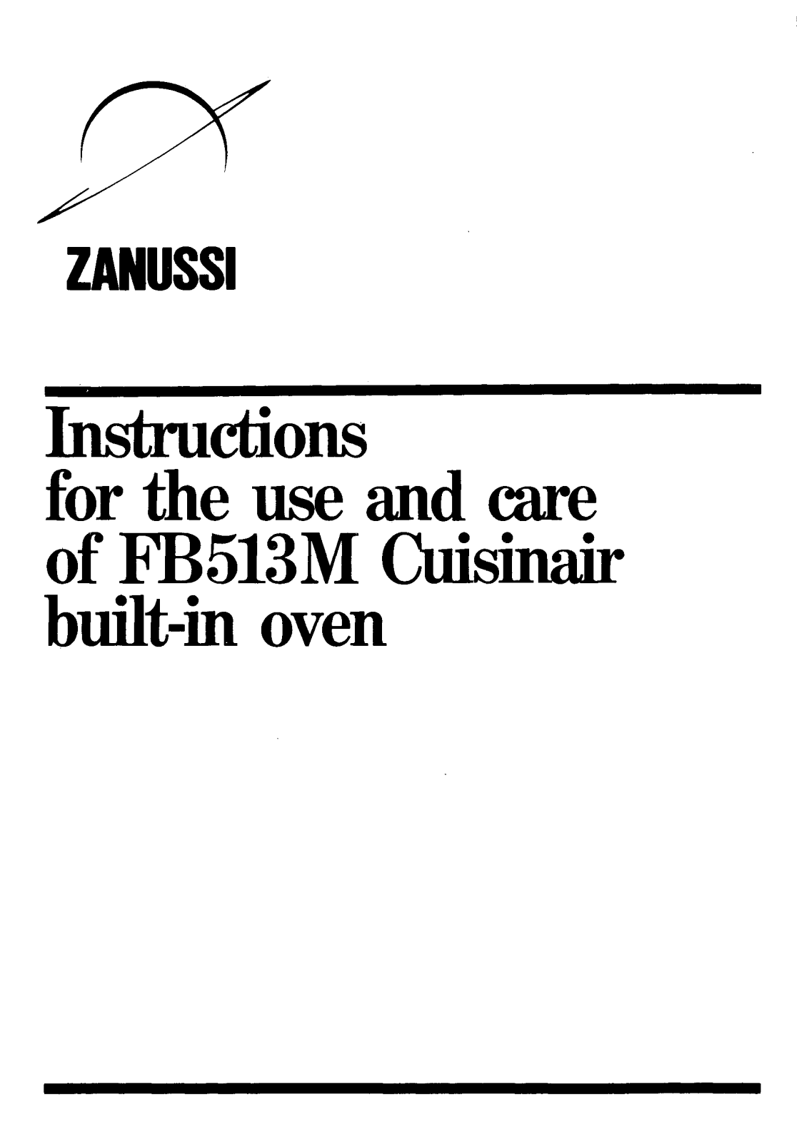 Zanussi FB 513 M Instruction Manual