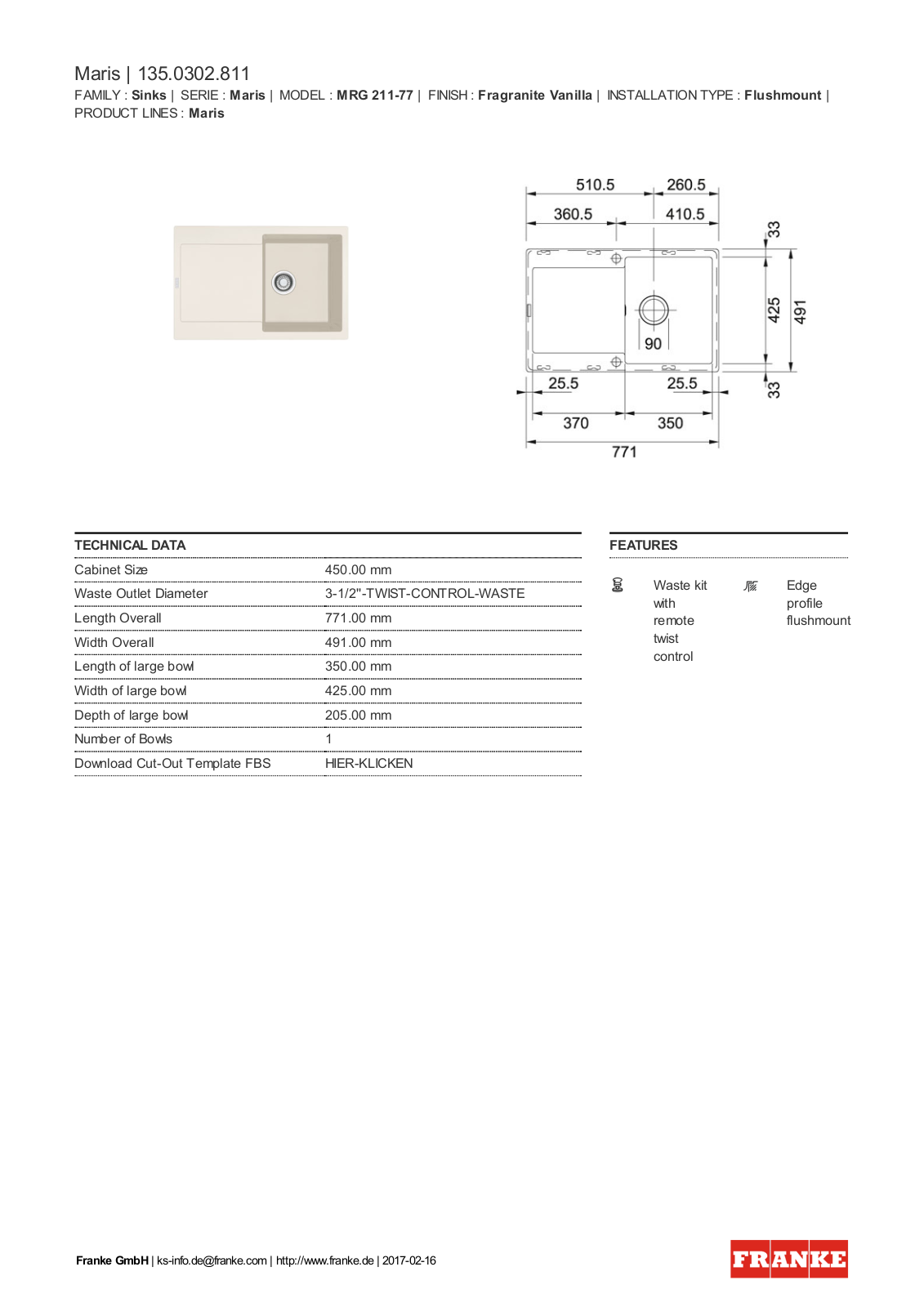 Franke 135.0302.811 Service Manual