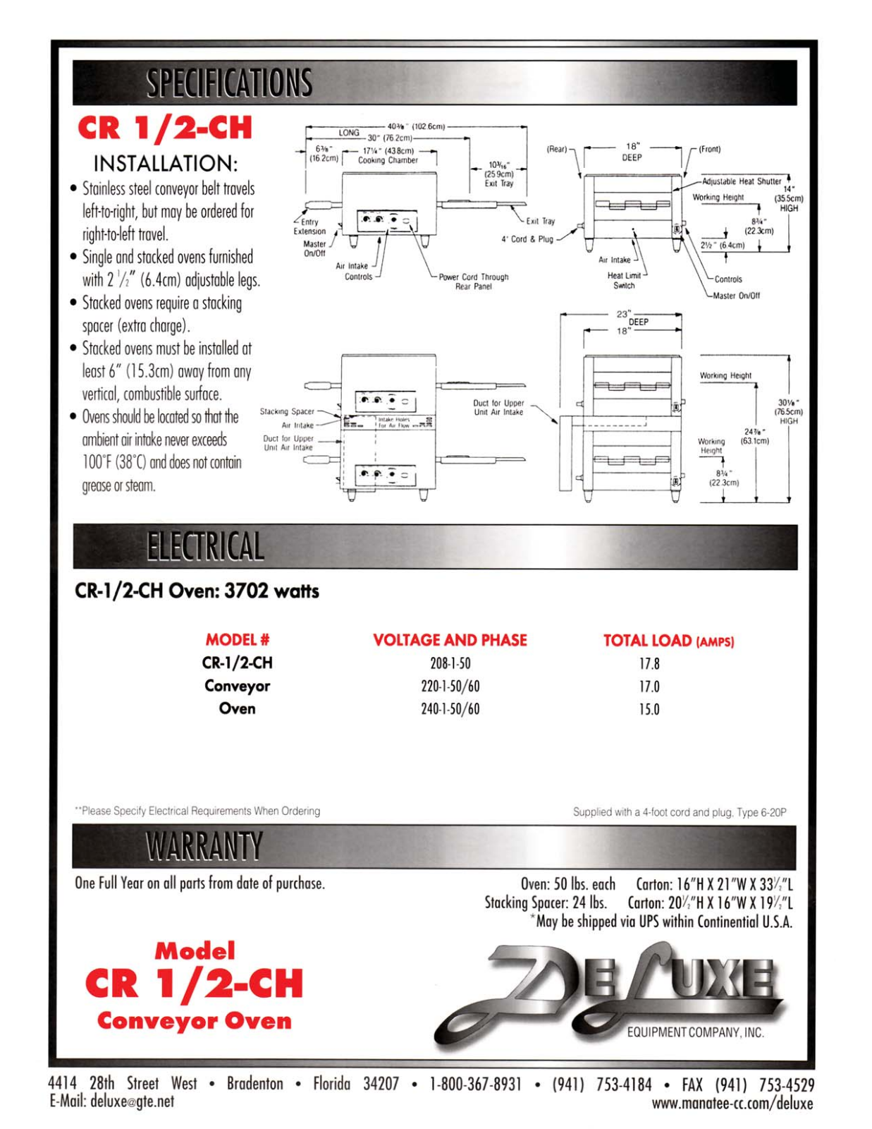 Deluxe CR 1-2-CH User Manual