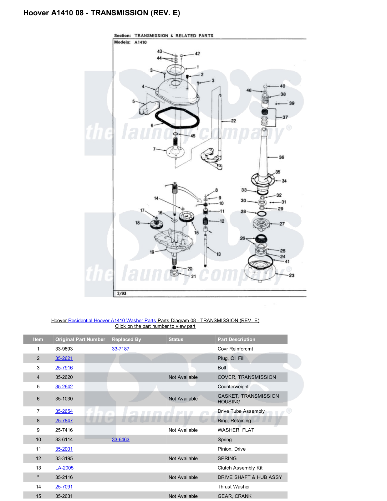 Hoover A1410 Parts Diagram