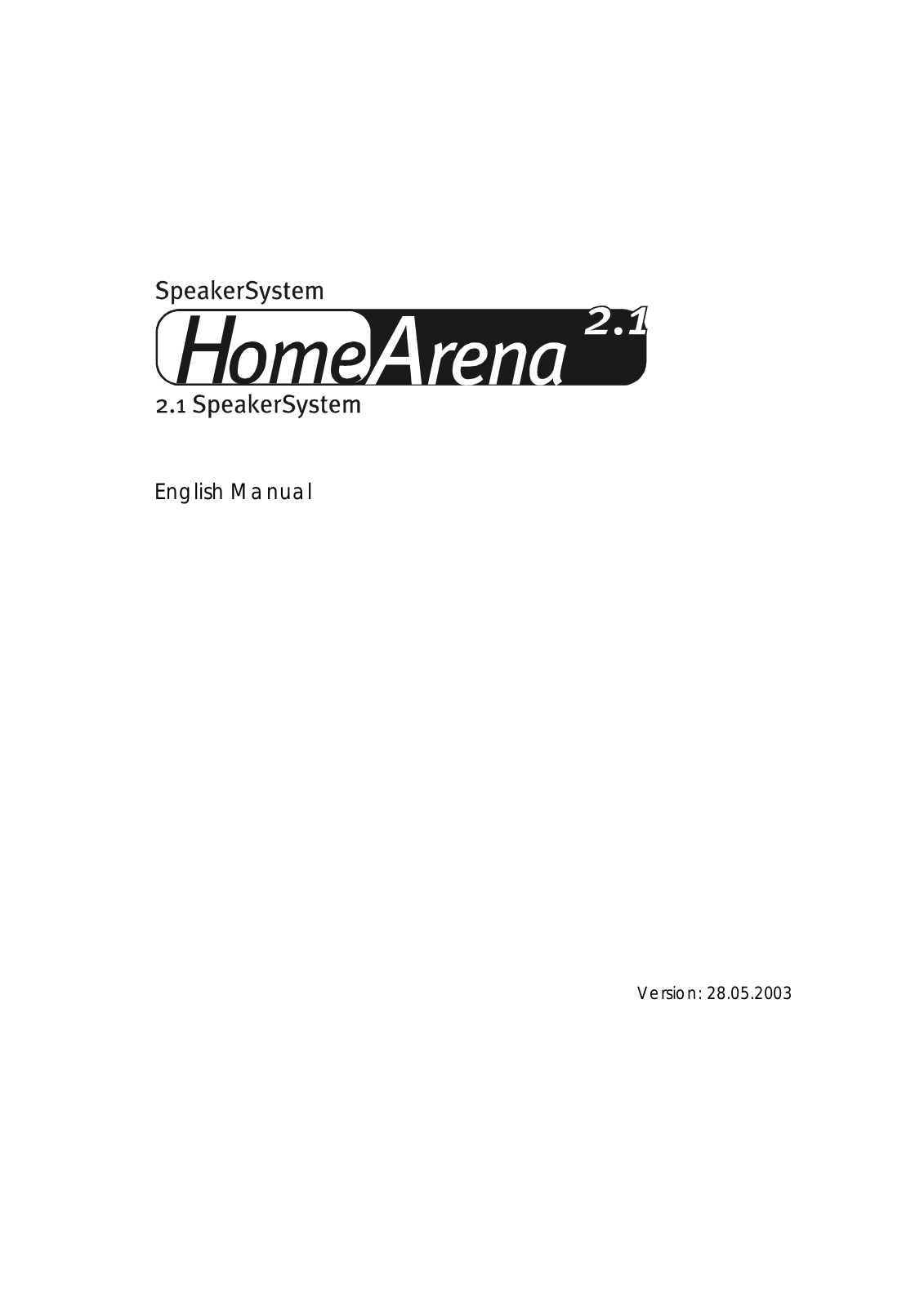 Terratec HOME ARENA 2.1 User Manual