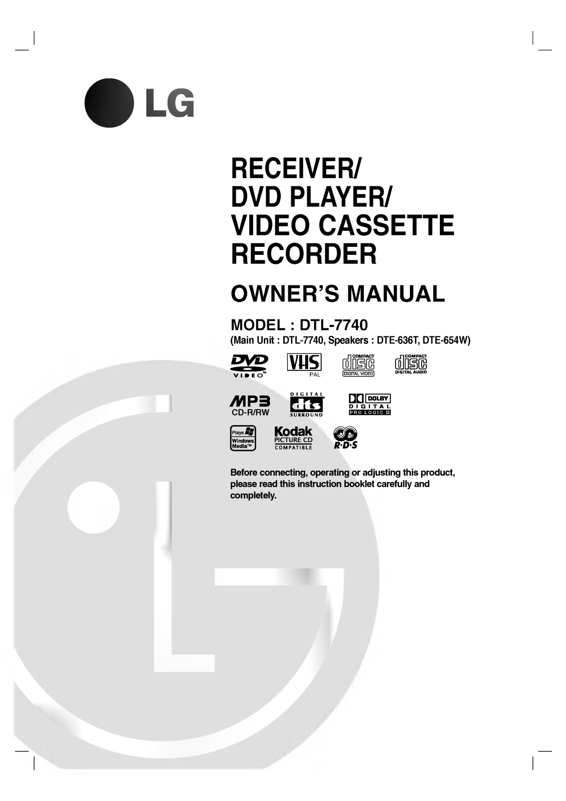 LG DT-77540P User Manual