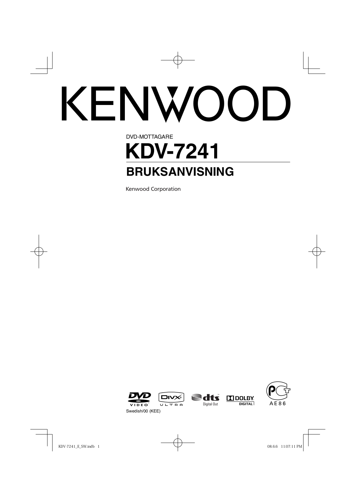 Kenwood KDV-7241 User Manual