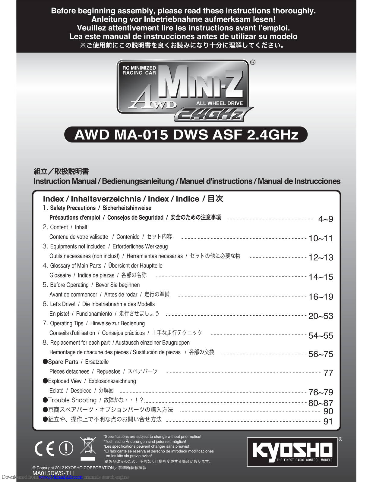 Kyosho Mini-Z Instruction Manual