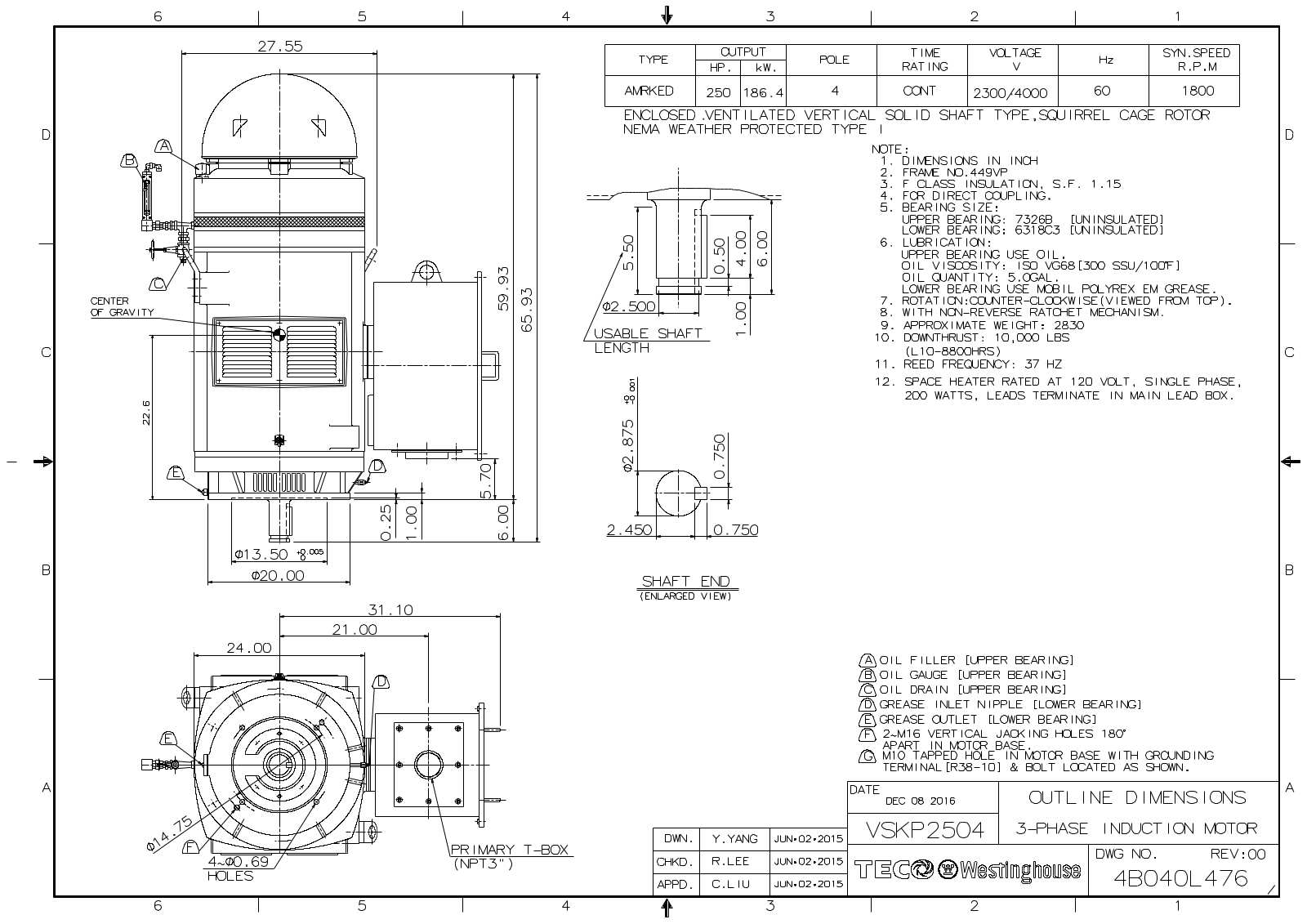 Teco VSKP2504 Reference Drawing