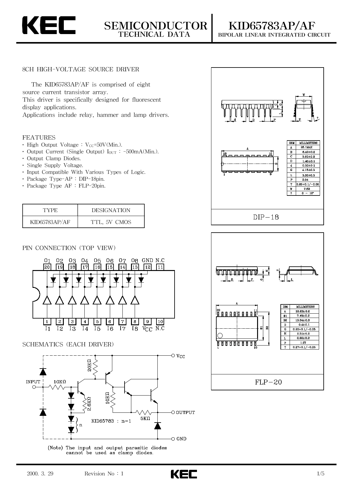 KEC KID65783AP, KID65783AF Datasheet