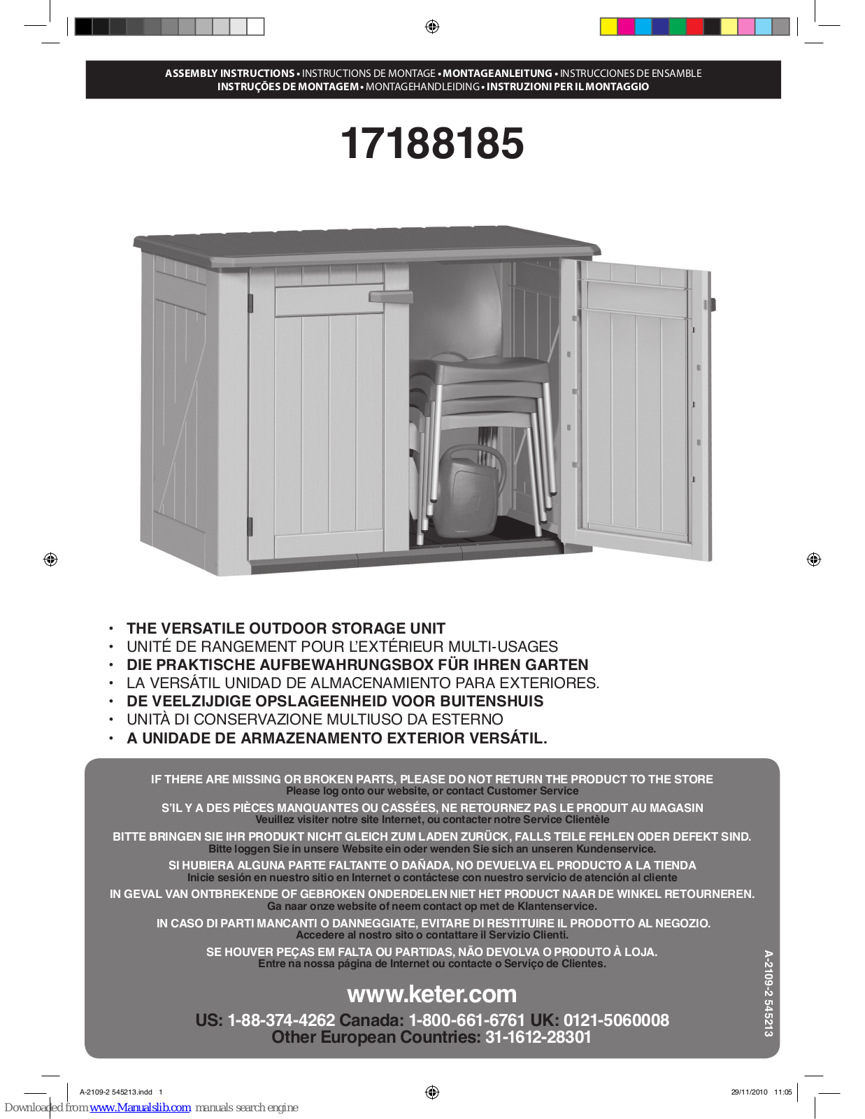 Keter 17188185 Assembly Instructions Manual