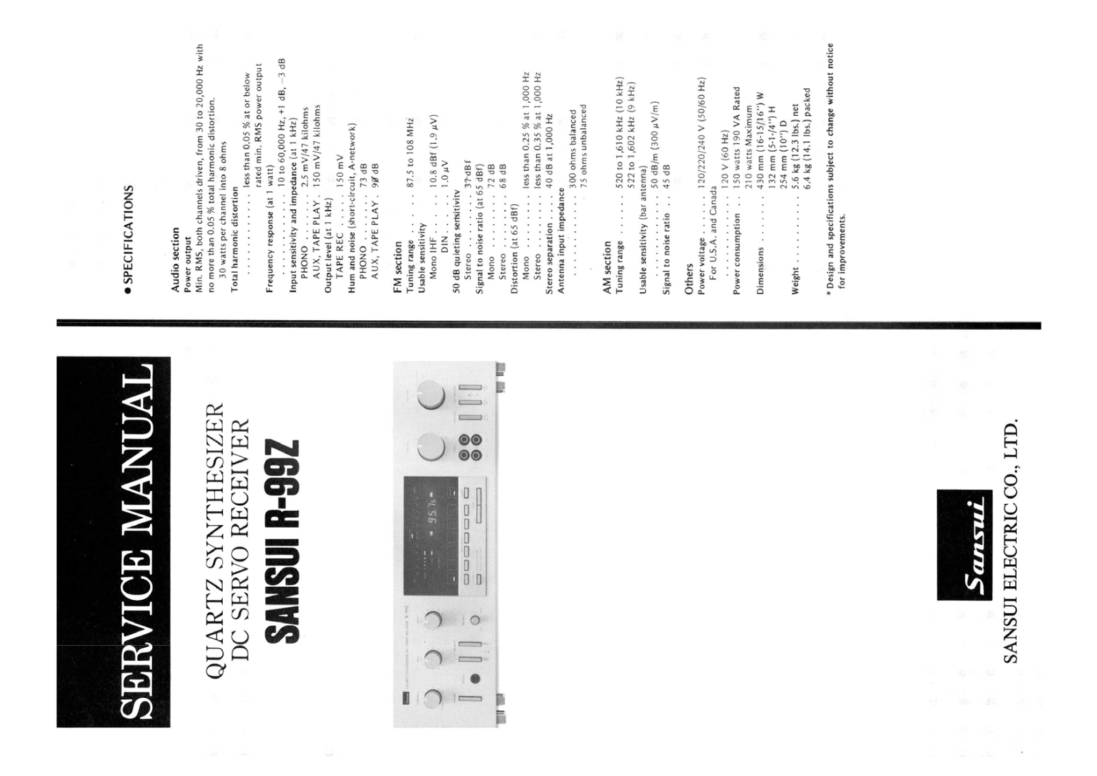 Sansui R-99-Z Service Manual