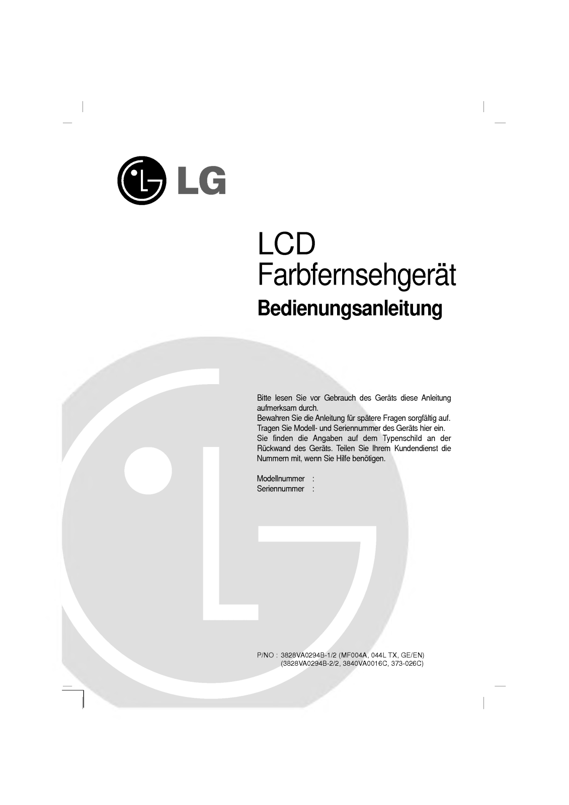 Lg RE-15LA30 User Manual