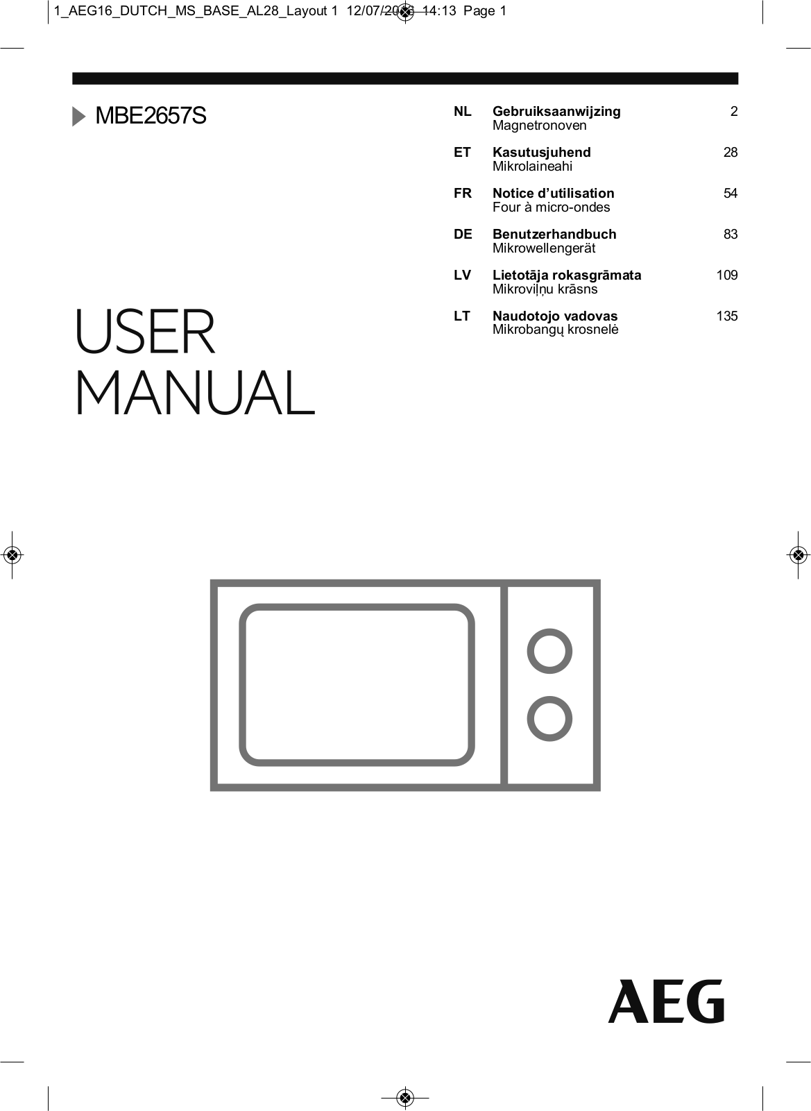 Aeg MBE2657S User Manual