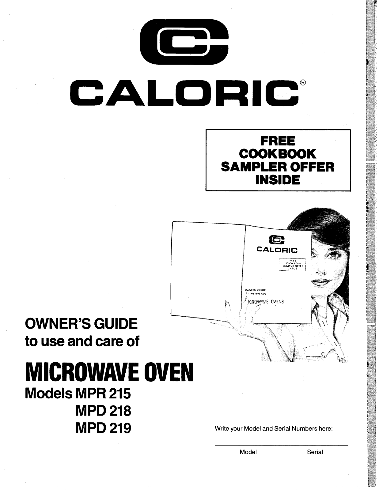 Caloric MPR215, MPR219 Owner's Manual