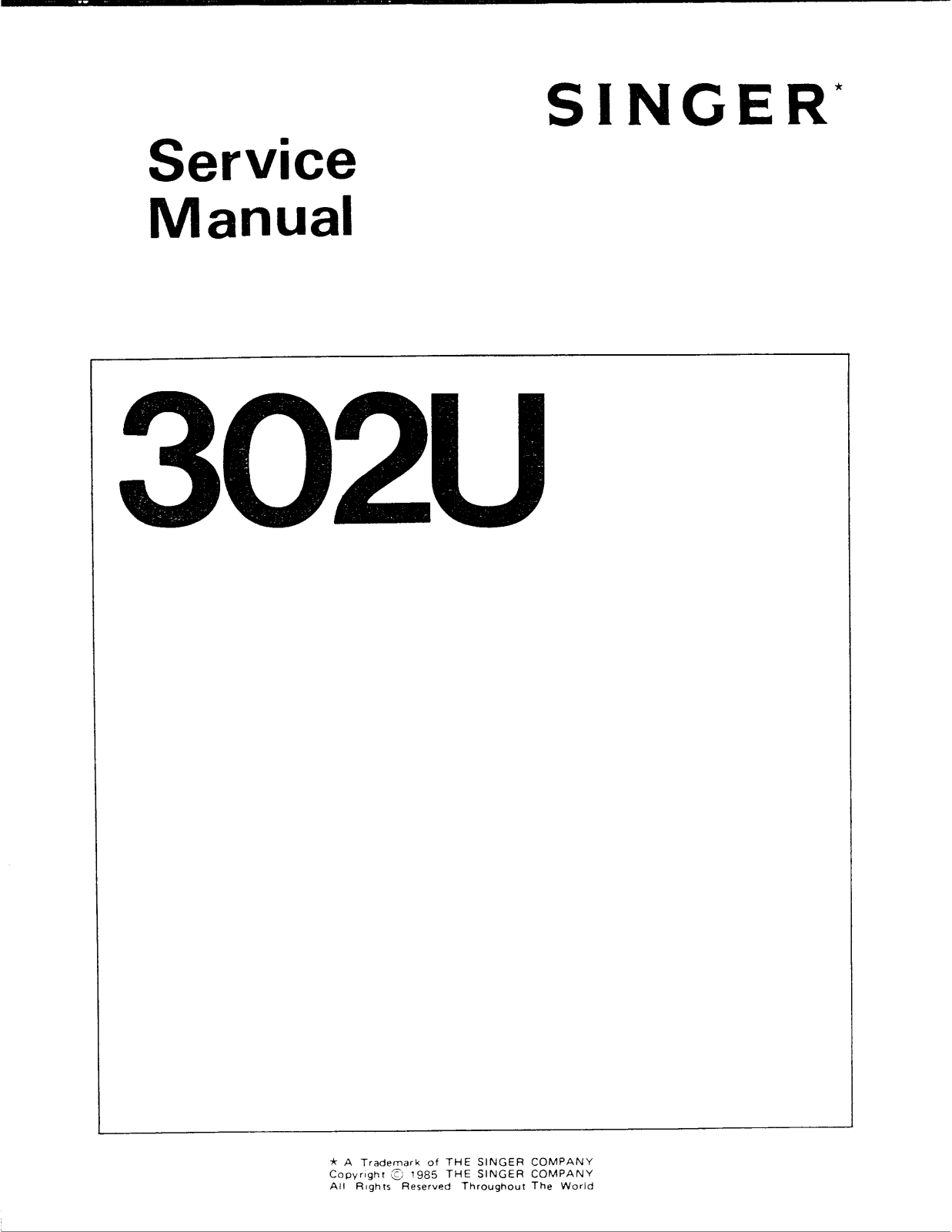 Singer 302U Service Manual