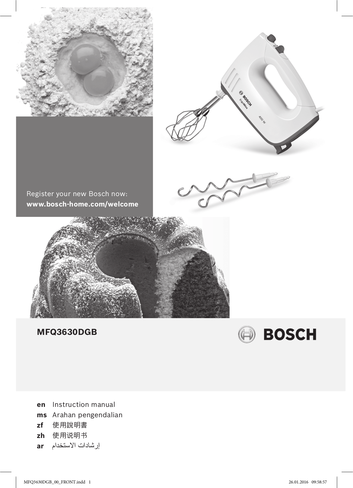 Bosch MFQ36300GB Instruction manual