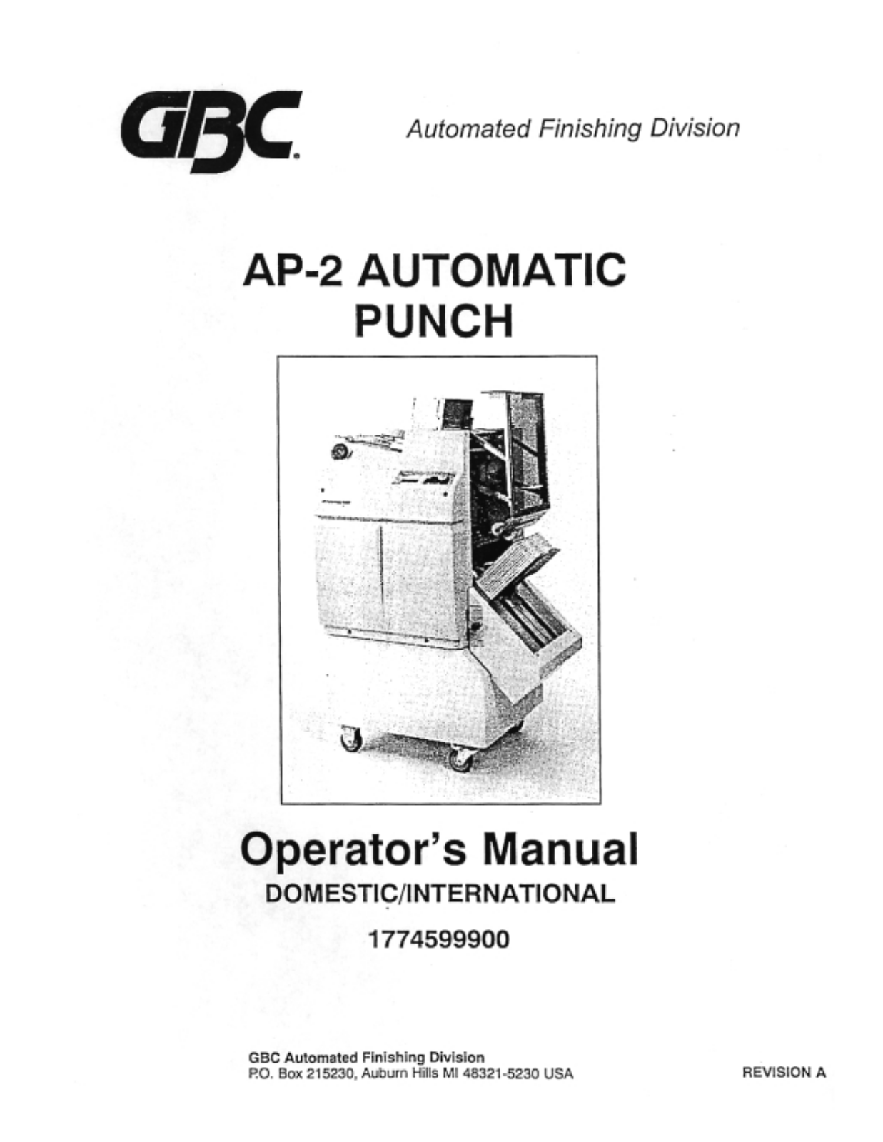 GBC 1774599900 User Manual