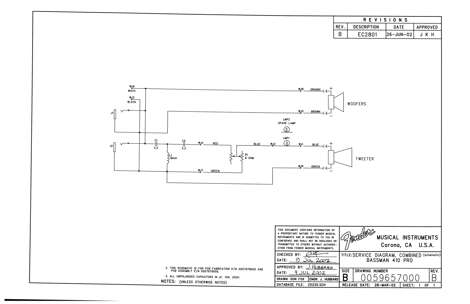 Fender 810-PRO Schematic